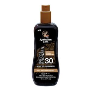 Australian Gold purškiama apsauga nuo saulės spf 30 su bronzantais